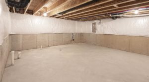 Basement without mold, insulated and waterproofed