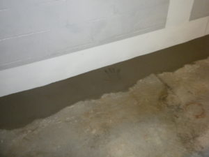 Part of the basement waterproofing process