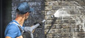 Exterior Services South Elgin IL powerwashing exterior brick wall